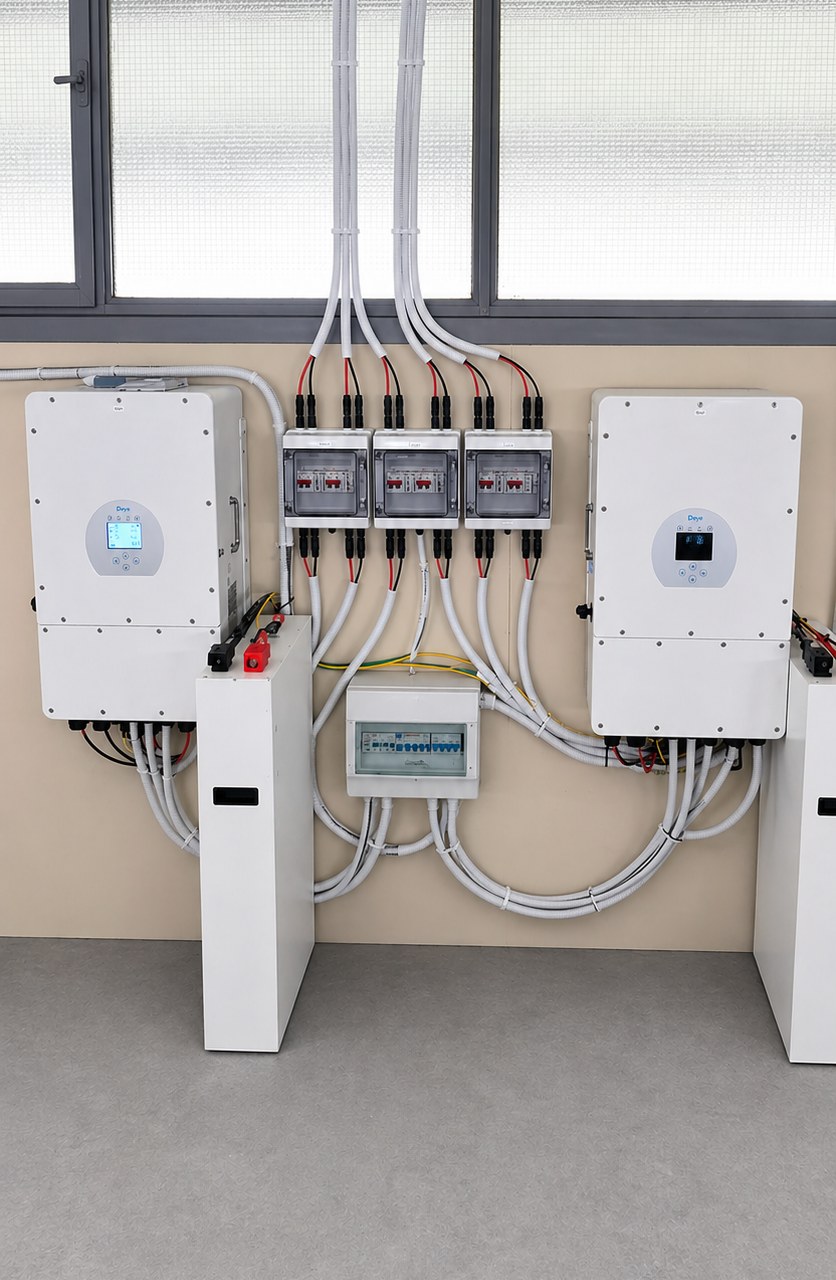 Impianto fotovoltaico off-grid IBWT - inverter ibrido + accumulo a parete